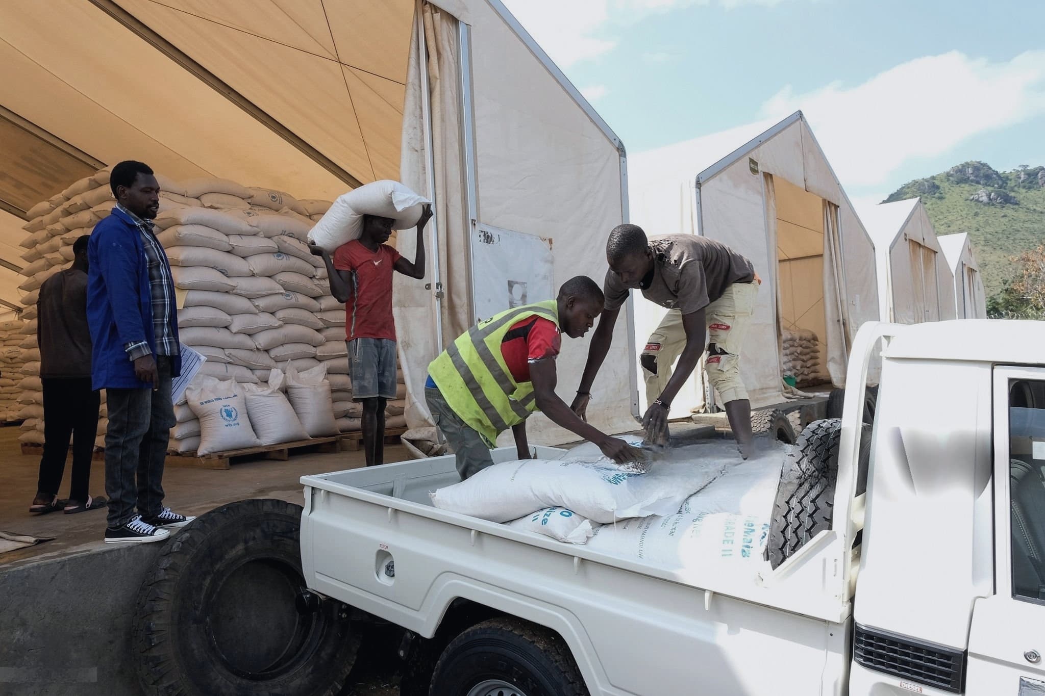 UN humanitarian aid convoy crossing East Africa